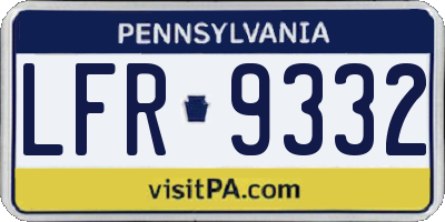 PA license plate LFR9332
