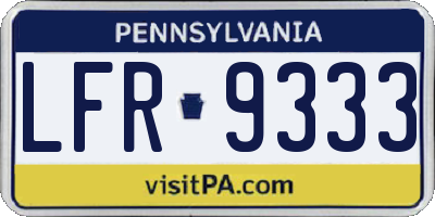PA license plate LFR9333