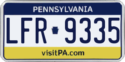 PA license plate LFR9335