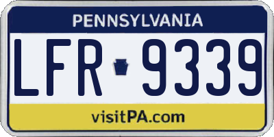 PA license plate LFR9339