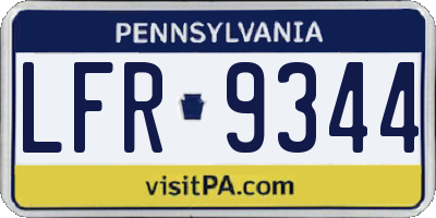 PA license plate LFR9344