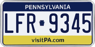 PA license plate LFR9345