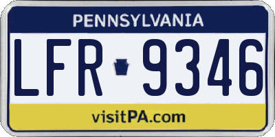 PA license plate LFR9346