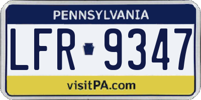 PA license plate LFR9347
