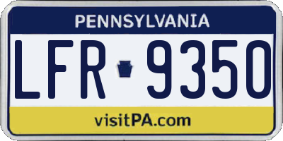 PA license plate LFR9350