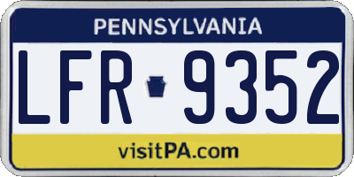PA license plate LFR9352