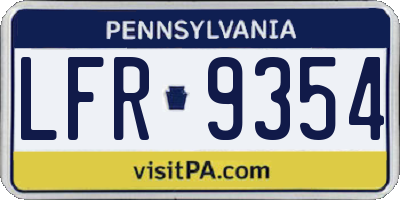PA license plate LFR9354