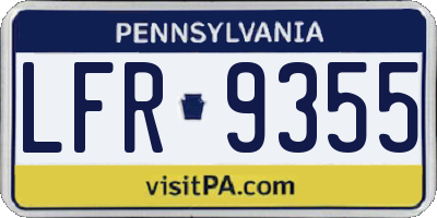 PA license plate LFR9355