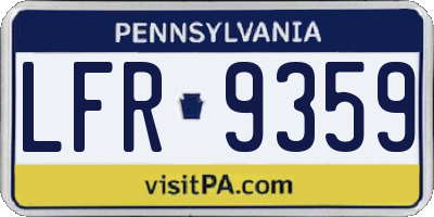 PA license plate LFR9359