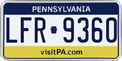 PA license plate LFR9360