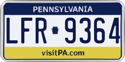 PA license plate LFR9364