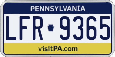PA license plate LFR9365