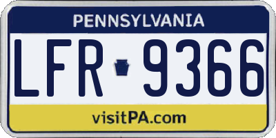 PA license plate LFR9366