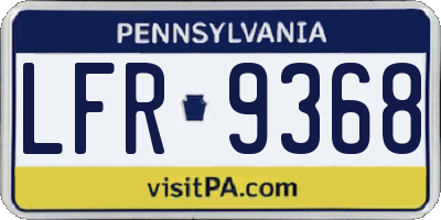 PA license plate LFR9368