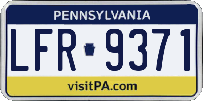 PA license plate LFR9371