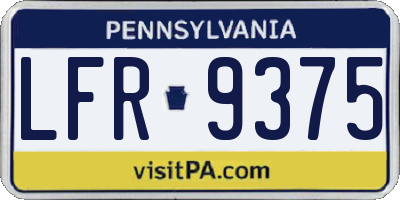 PA license plate LFR9375