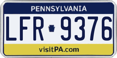 PA license plate LFR9376