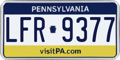 PA license plate LFR9377