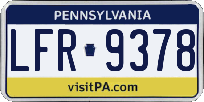 PA license plate LFR9378