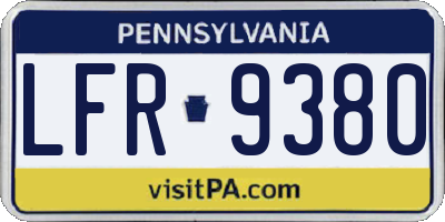PA license plate LFR9380