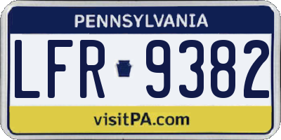 PA license plate LFR9382