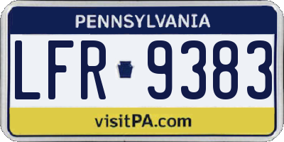 PA license plate LFR9383