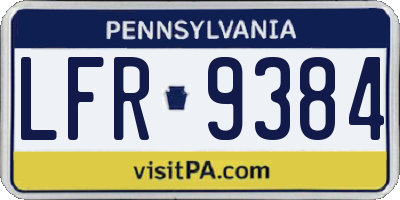 PA license plate LFR9384