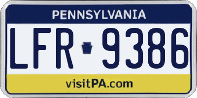 PA license plate LFR9386