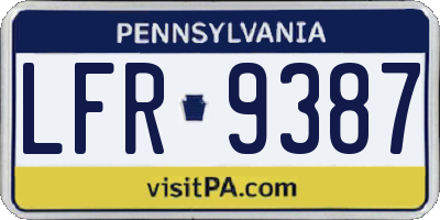 PA license plate LFR9387