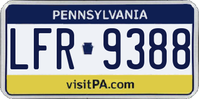PA license plate LFR9388