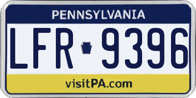 PA license plate LFR9396