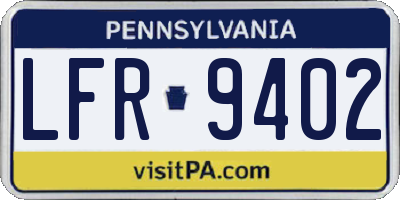 PA license plate LFR9402