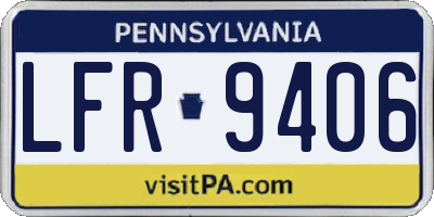 PA license plate LFR9406