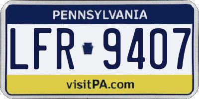 PA license plate LFR9407
