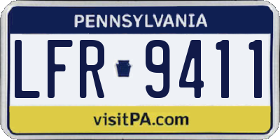 PA license plate LFR9411