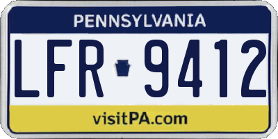 PA license plate LFR9412