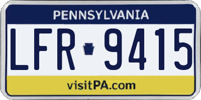 PA license plate LFR9415