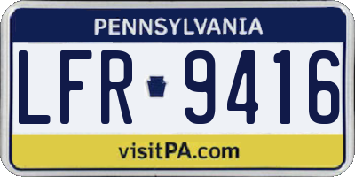 PA license plate LFR9416