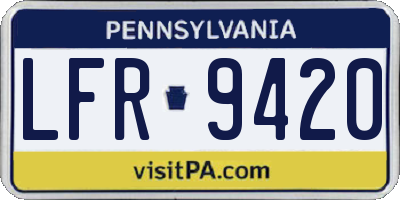 PA license plate LFR9420