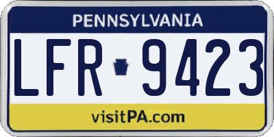 PA license plate LFR9423