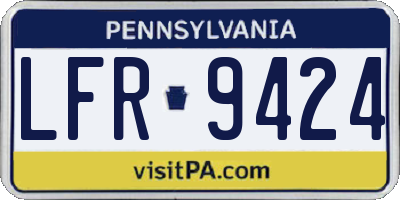 PA license plate LFR9424