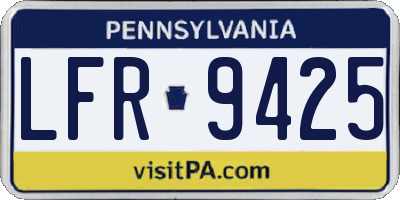 PA license plate LFR9425