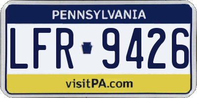 PA license plate LFR9426