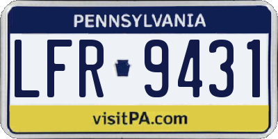 PA license plate LFR9431