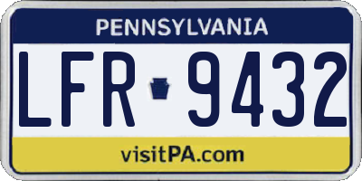 PA license plate LFR9432