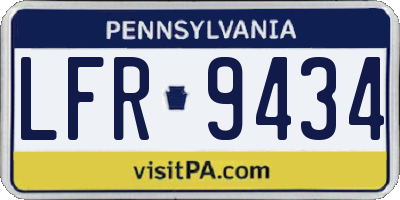 PA license plate LFR9434