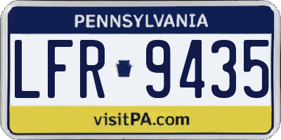 PA license plate LFR9435
