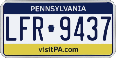 PA license plate LFR9437