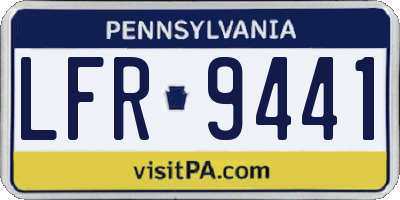 PA license plate LFR9441