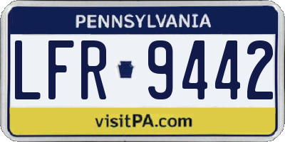 PA license plate LFR9442